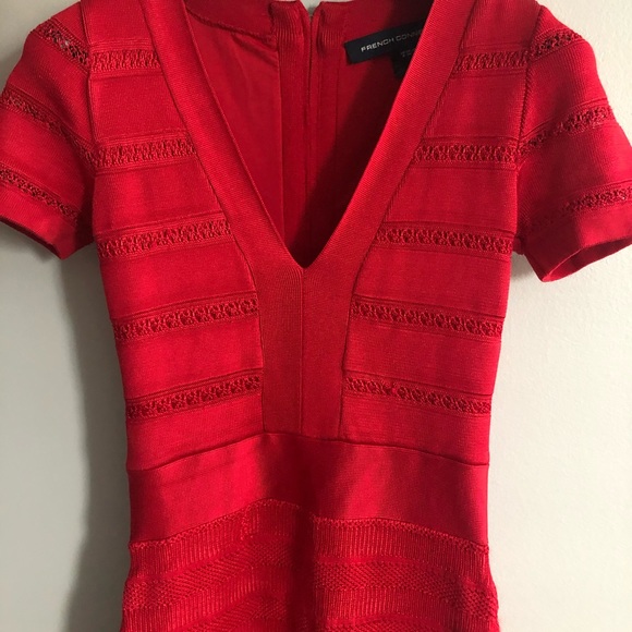 French Connection Red knit midi Dress size 2 - Picture 2 of 6